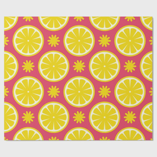 Cadeau Papier d'enveloppement de citron rouge (Plat)