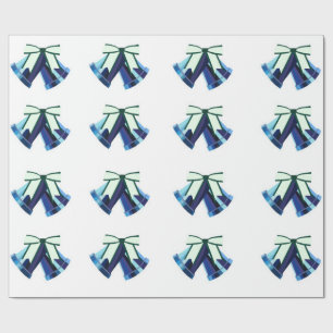Cadeau Papier d'enveloppement de cloches bleues