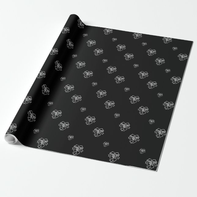Cadeau Papier d'enveloppement de cloches d'argent (Déroulé)