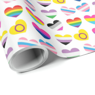Cadeau Papier d'enveloppement de coeur de fierté