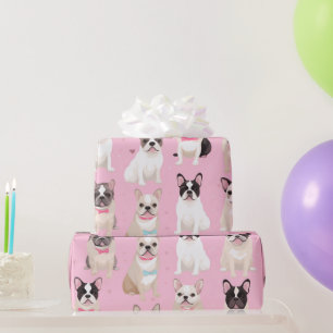 Cadeau Papier d'enveloppement de coeur pour chien-taureau