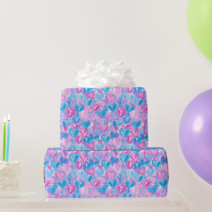 Cadeau Papier d'enveloppement de coeur préppy