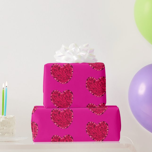 Cadeau Papier d'enveloppement de coeur rose (Cadeaux de fête)