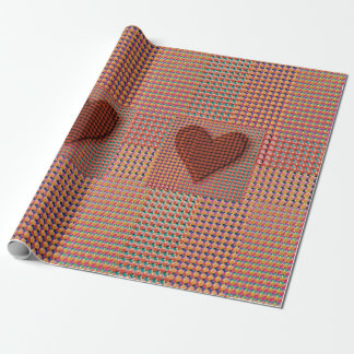 Cadeau Papier d'enveloppement de coeur rouge
