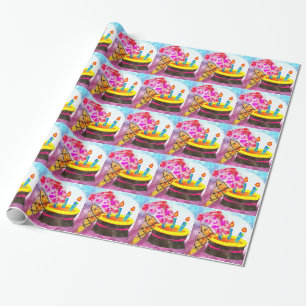 Cadeau Papier d'enveloppement de cône de crème glacée