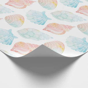 Cadeau Papier d'enveloppement de coquillages d'aquarelle