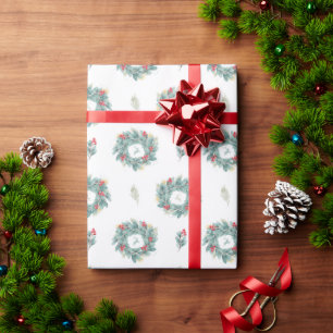 Cadeau Papier d'enveloppement de couronne de Noël