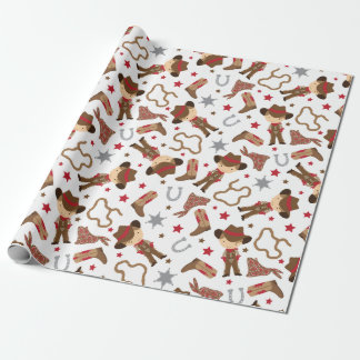 Cadeau Papier d'enveloppement de cowboy occidental mignon