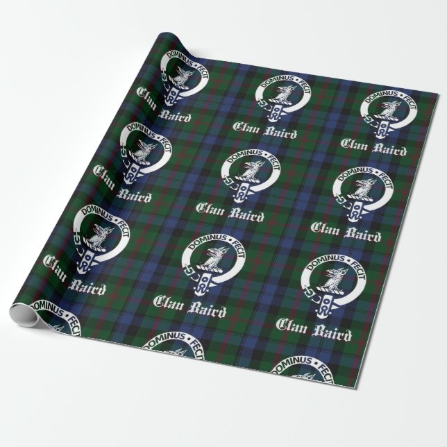 Cadeau Papier d'enveloppement de crête Clan Baird Tartan (Déroulé)