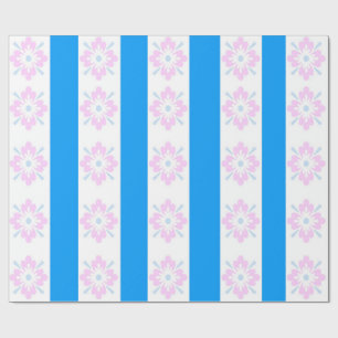 Cadeau Papier d'enveloppement de Damas rose et bleu