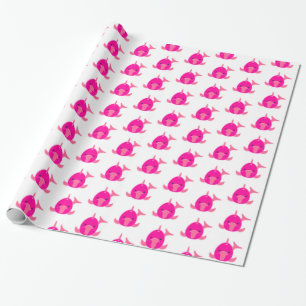 Cadeau Papier d'enveloppement de dauphin rose - brillant