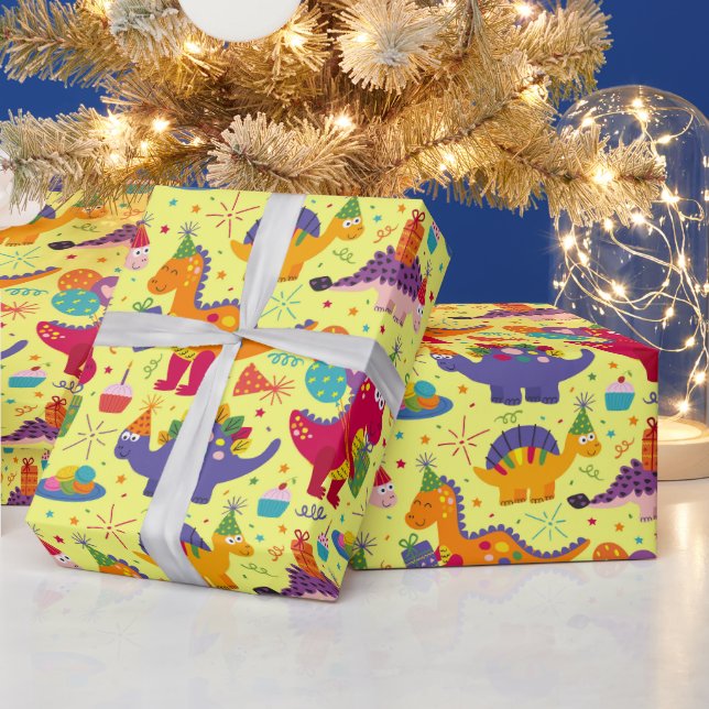 Cadeau Papier d'enveloppement de dinosaures (Vacances)