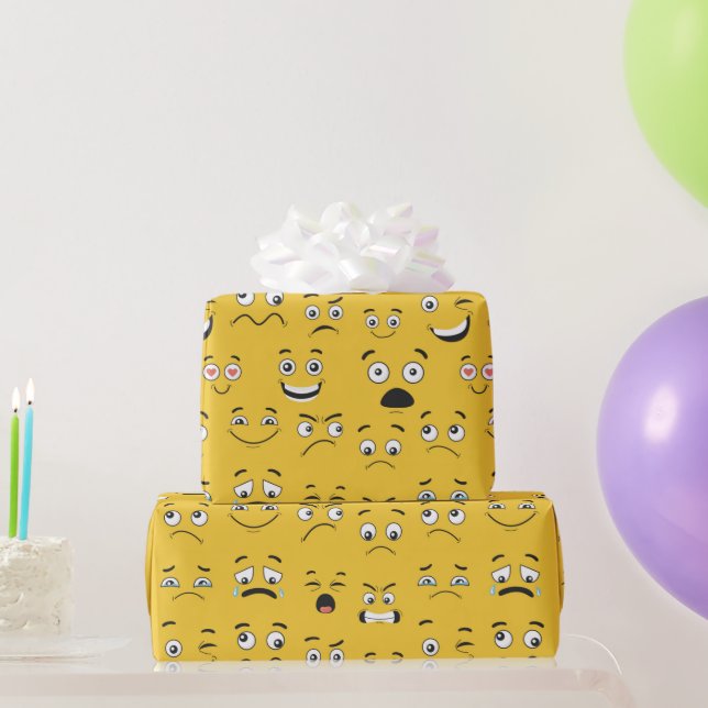 Cadeau Papier d'enveloppement de faces amusantes (Cadeaux de fête)