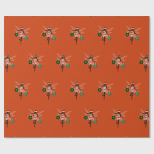 Cadeau Papier d'enveloppement de fées de Noël afro-améric