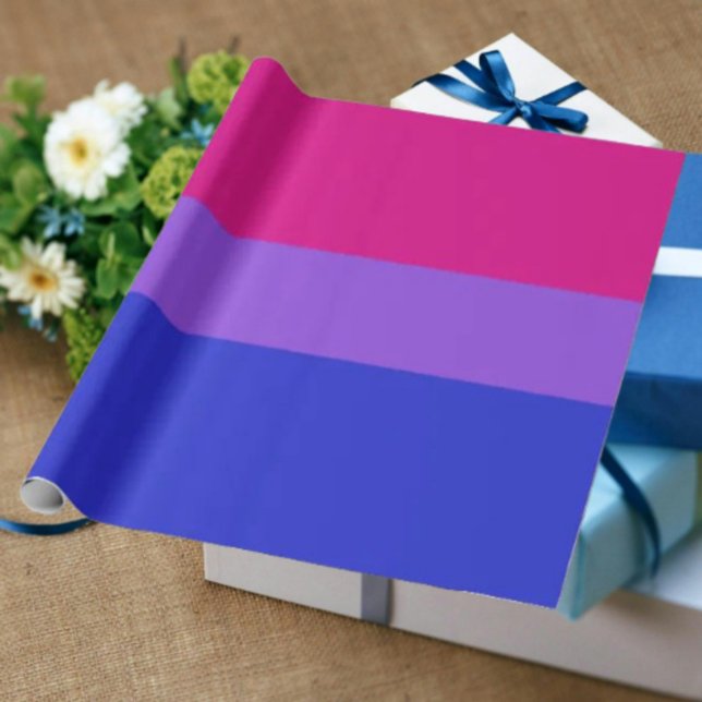 Cadeau Papier d'enveloppement de fête de la Bi Pride (Créateur téléchargé)