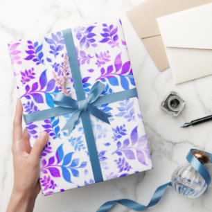 Cadeau Papier d'enveloppement de feuille d'aquarelle viol