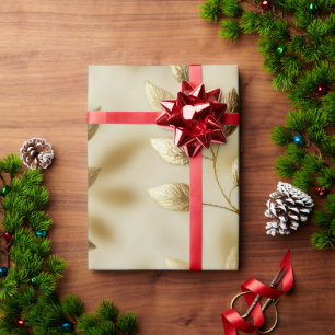 Cadeau Papier d'enveloppement de feuilles d'or de luxe
