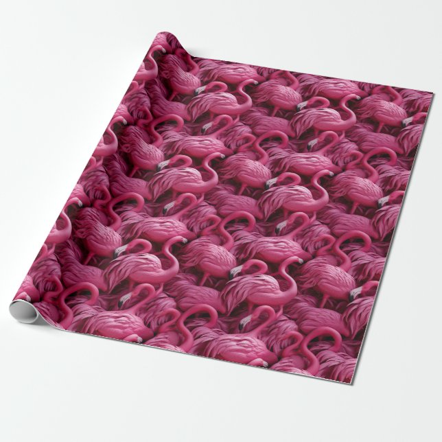 Cadeau Papier d'enveloppement de Flamants roses (Déroulé)