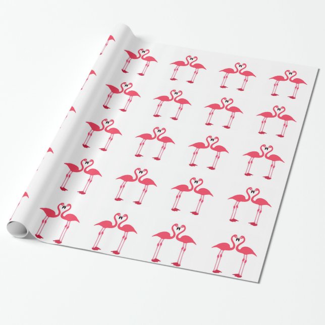 Cadeau Papier d'enveloppement de Flamants roses roses (Déroulé)