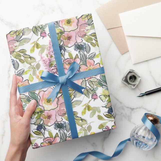 Cadeau Papier d'enveloppement de fleurs d'aquarelle (Cadeaux)
