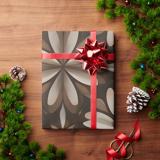 Cadeau Papier d'enveloppement de fleurs d'expresso (Cadeau de vacances)