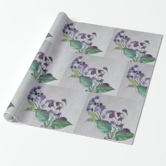 Cadeau Papier d'enveloppement de fleurs violettes