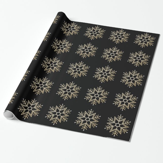 Cadeau Papier d'enveloppement de flocons de neige "3-D" e (Déroulé)