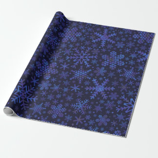 Cadeau Papier d'enveloppement de flocons de neige bleu vi