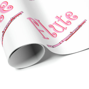 Cadeau Papier d'enveloppement de flute rose