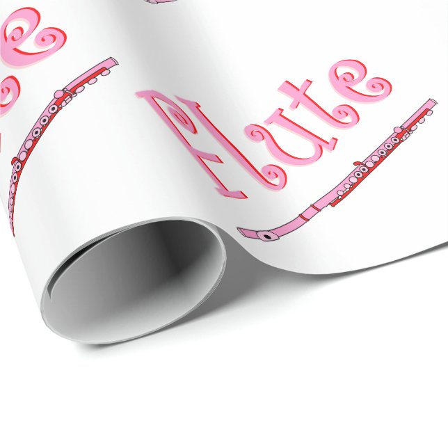 Cadeau Papier d'enveloppement de flute rose (Coin rond)
