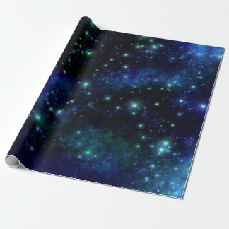 Cadeau Papier d'enveloppement de galaxie bleue