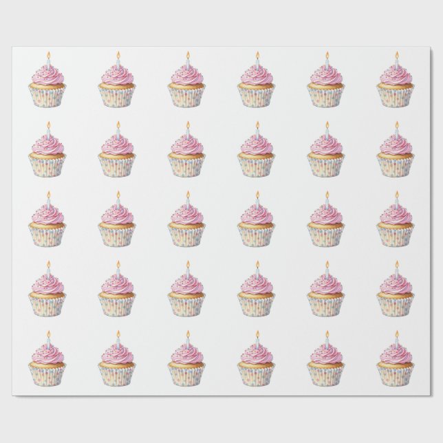 Cadeau Papier d'enveloppement de gâteau d'anniversaire (Plat)