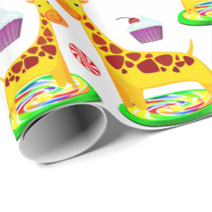 Cadeau Papier d'enveloppement de girafe