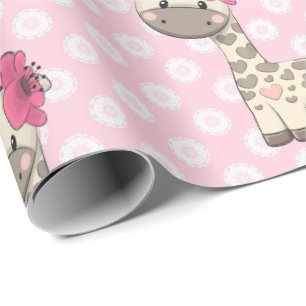 Cadeau Papier d'enveloppement de Giraffe pour bébé