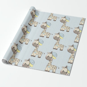 Cadeau Papier d'enveloppement de Giraffe pour bébé en des