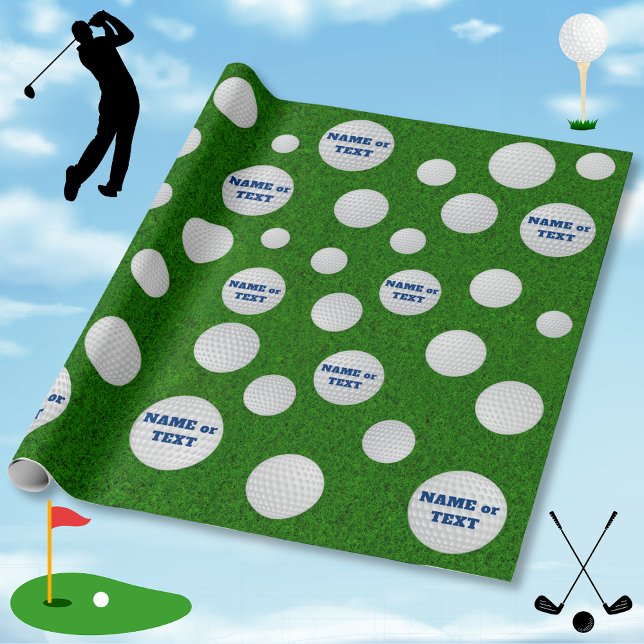 Cadeau Papier d'enveloppement de golf personnalisé pour l (Personalized golf wrapping paper. Customizable, golf gift wrapping paper, golf gift wrap. Golf Party)