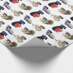 Cadeau Papier d'enveloppement de graduation pour animaux