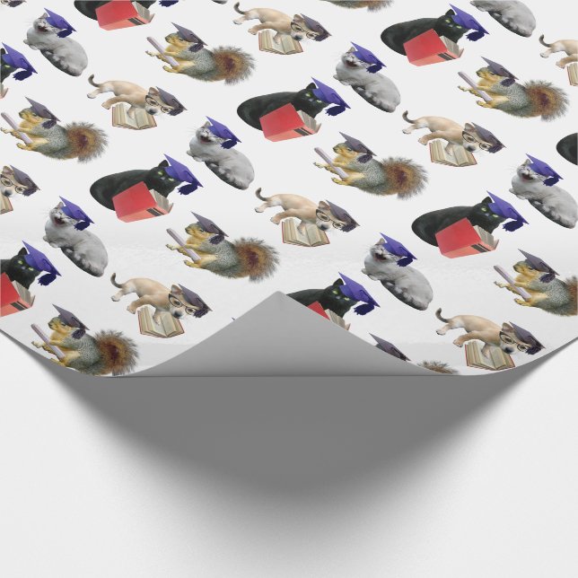 Cadeau Papier d'enveloppement de graduation pour animaux (Coin)