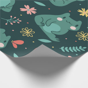 Cadeau Papier d'enveloppement de grenouilles de Kawaii