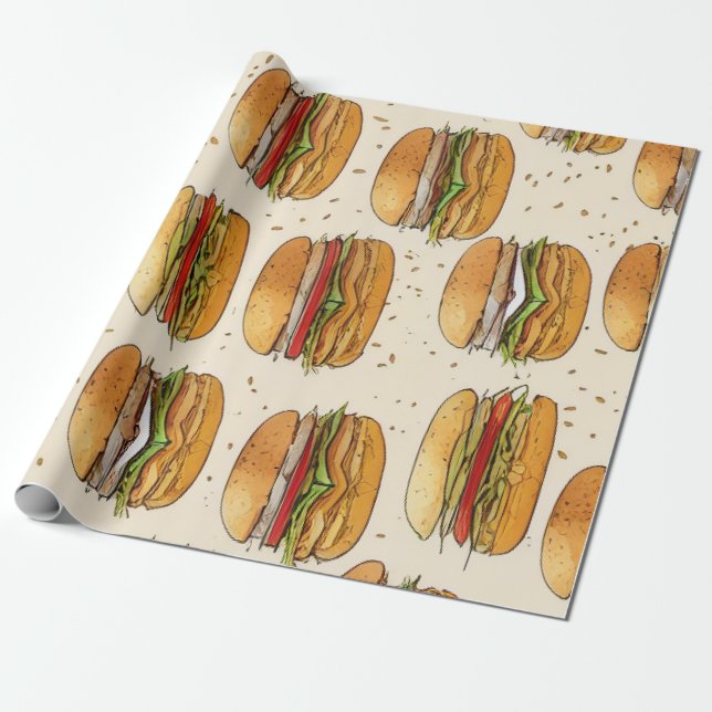 Cadeau Papier d'enveloppement de hamburger (Déroulé)