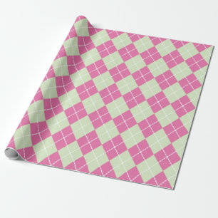 Cadeau Papier d'enveloppement de Jacquard de Noël rose et