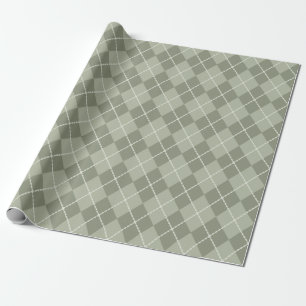 Cadeau Papier d'enveloppement de Jacquard vert poussiéreu