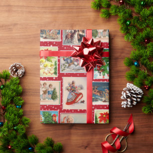 Cadeau Papier d'enveloppement de la carte postale de Noël