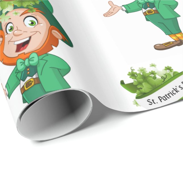 Cadeau Papier d'enveloppement de la Saint-Patrick (Coin rond)