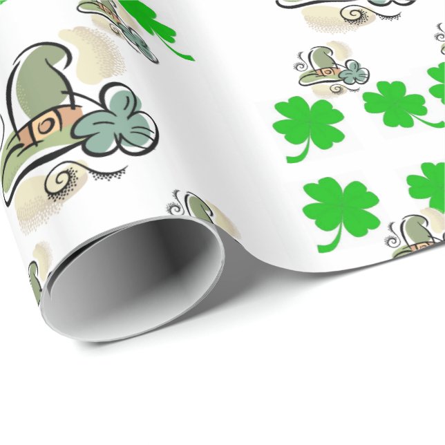 Cadeau Papier d'enveloppement de la Saint-Patrick (Coin rond)