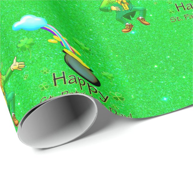 Cadeau Papier d'enveloppement de la Saint-Patrick (Coin rond)
