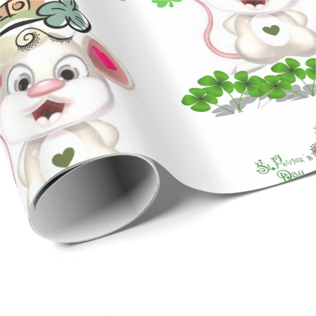 Cadeau Papier d'enveloppement de la Saint-Patrick (Coin rond)