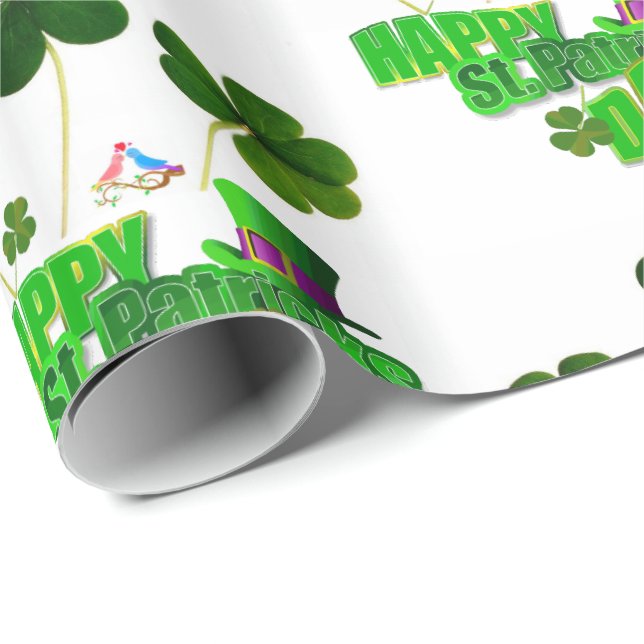 Cadeau Papier d'enveloppement de la Saint-Patrick (Coin rond)