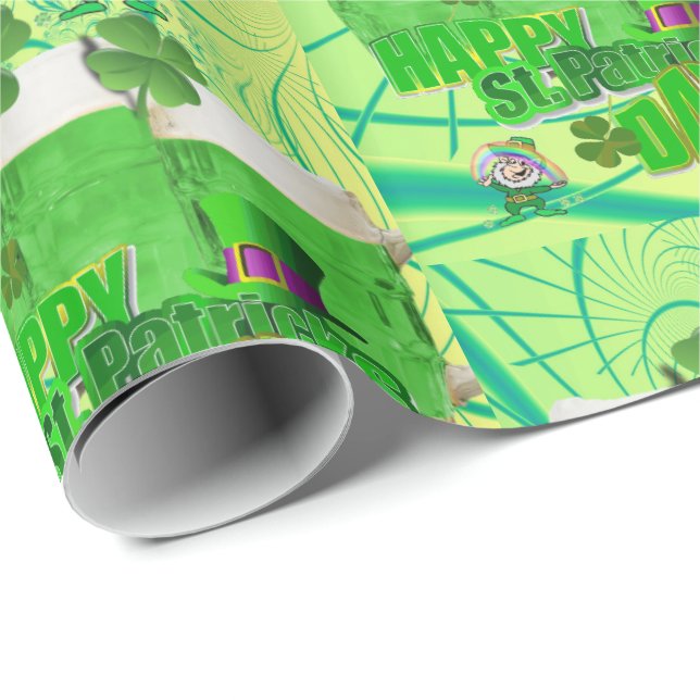 Cadeau Papier d'enveloppement de la Saint-Patrick (Coin rond)