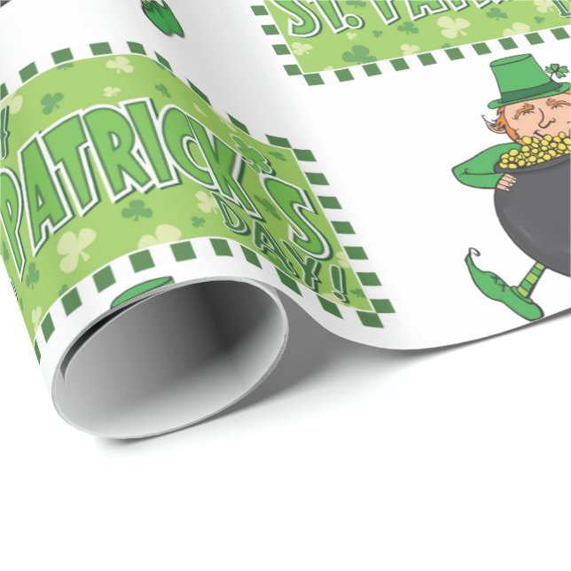 Cadeau Papier d'enveloppement de la Saint-Patrick (Coin rond)